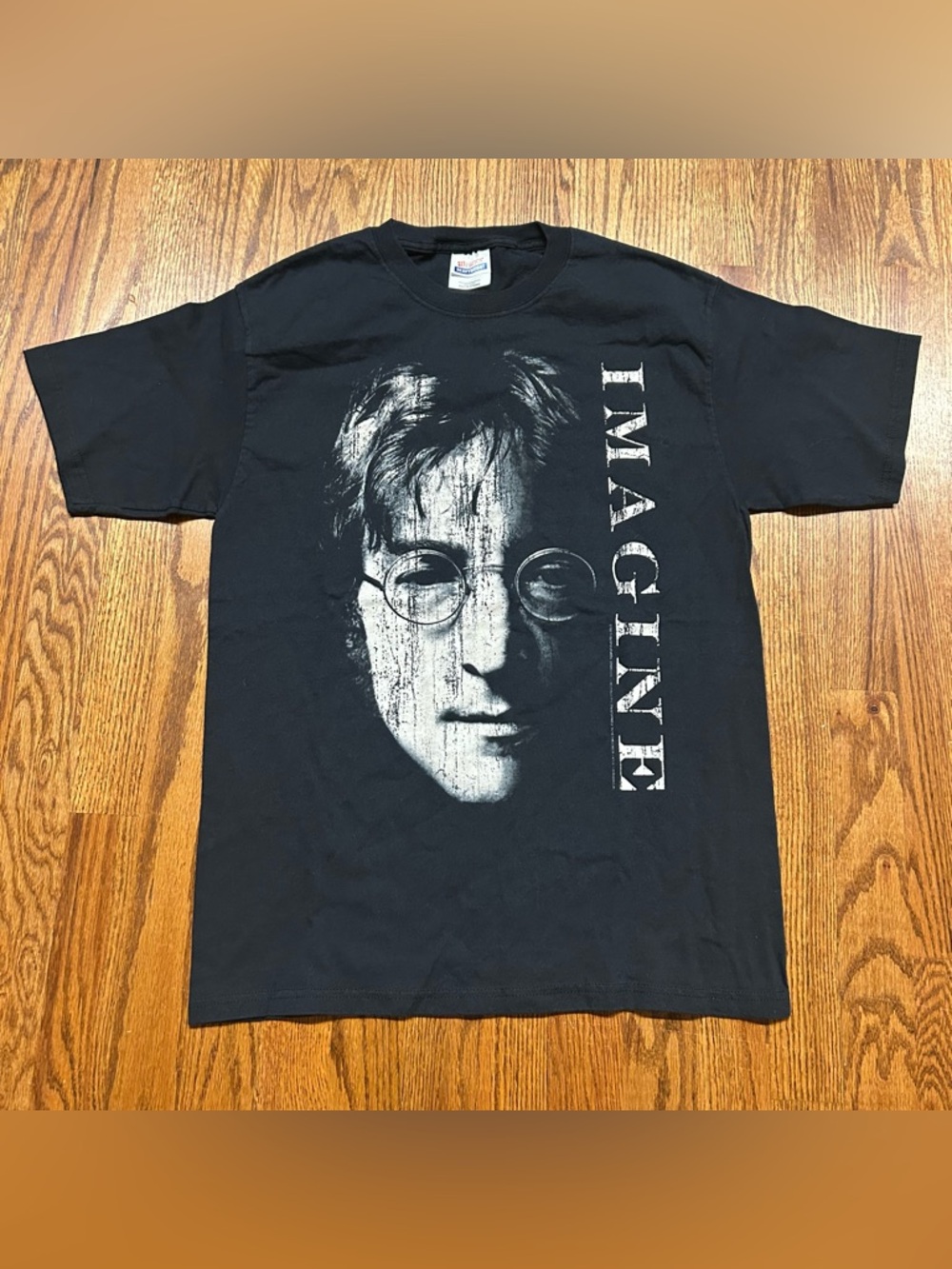 Vintage Y2K John Lennon Imagine TShirt The Beatles Big Face Graphic Sz M 2007